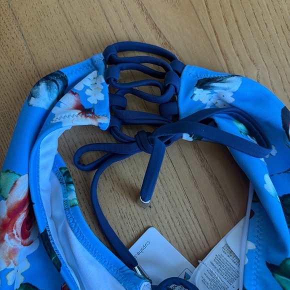 Cupshe small swimsuit bottoms floral watercolor womens size small blue swimming - Picture 5 of 11